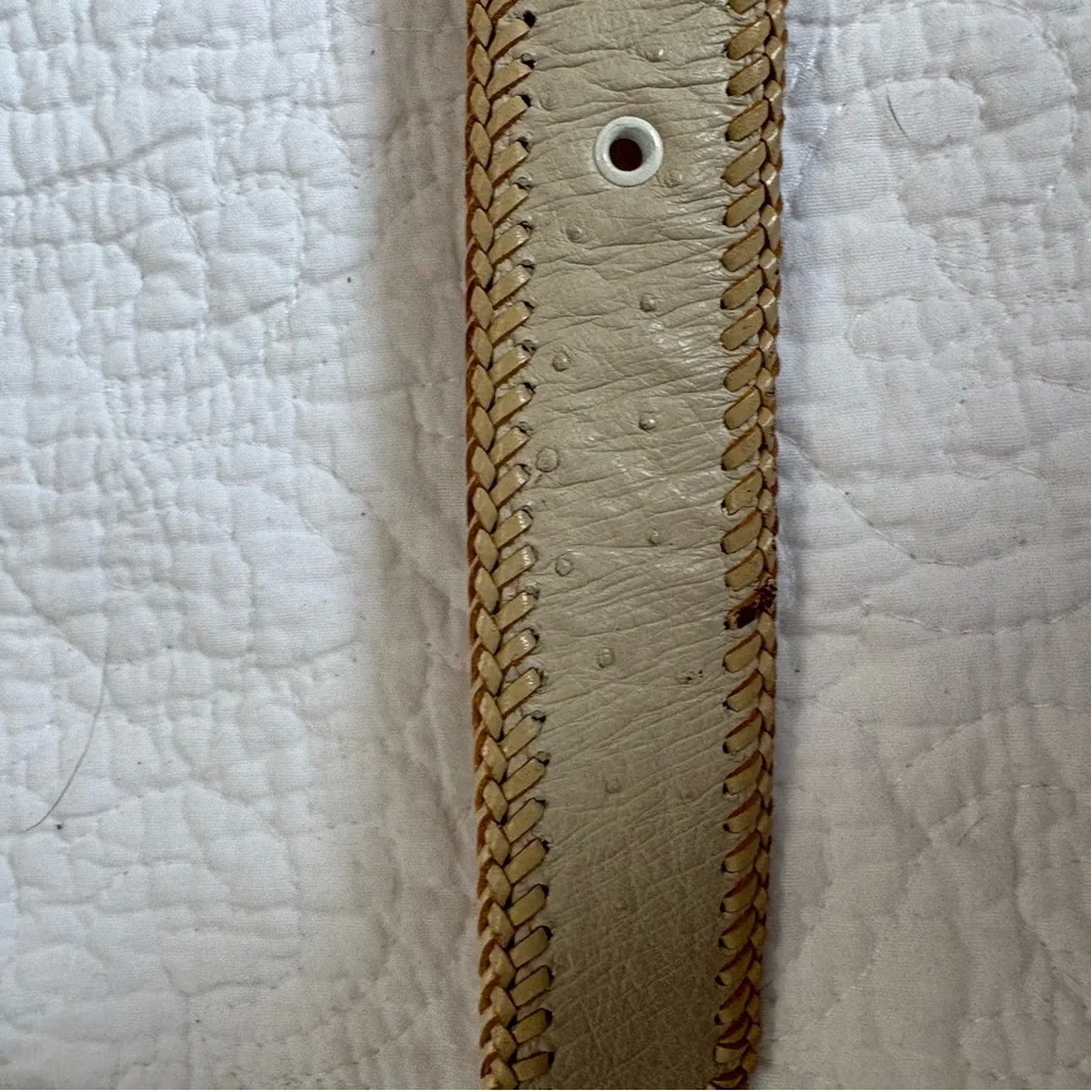 Ostrich Leather Braided Edge Belt | J.L. Barker The Diamondback | 38 - Picture 9 of 10